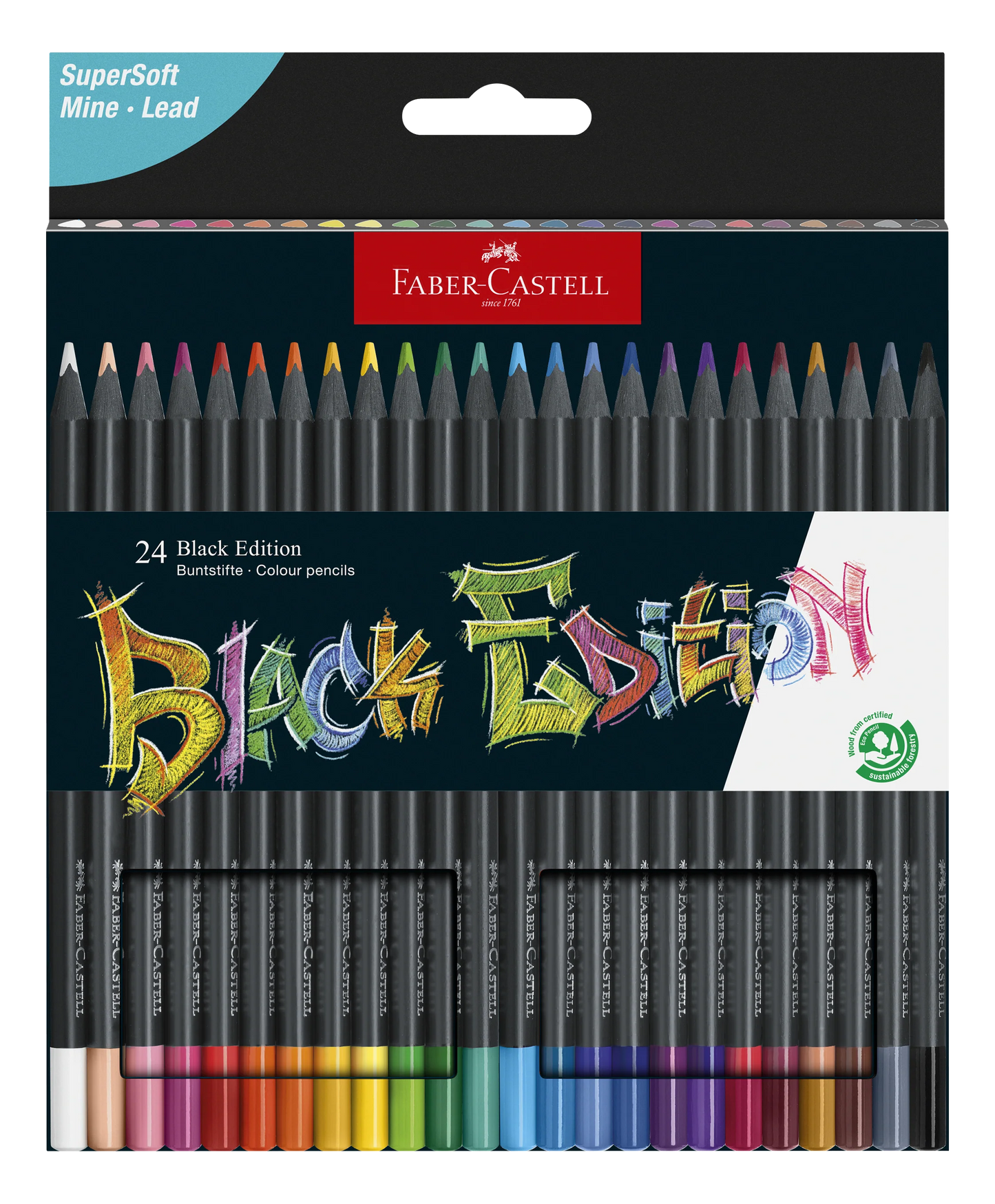 Faber-Castell Colour Pencils Black Edition β Pack of 24