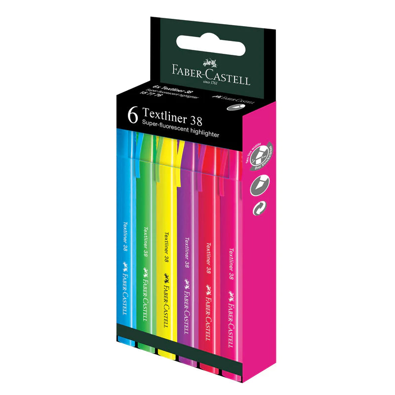 Faber-Castell Textliner 38 - HS Wallet of 6 (157776) ποΈ