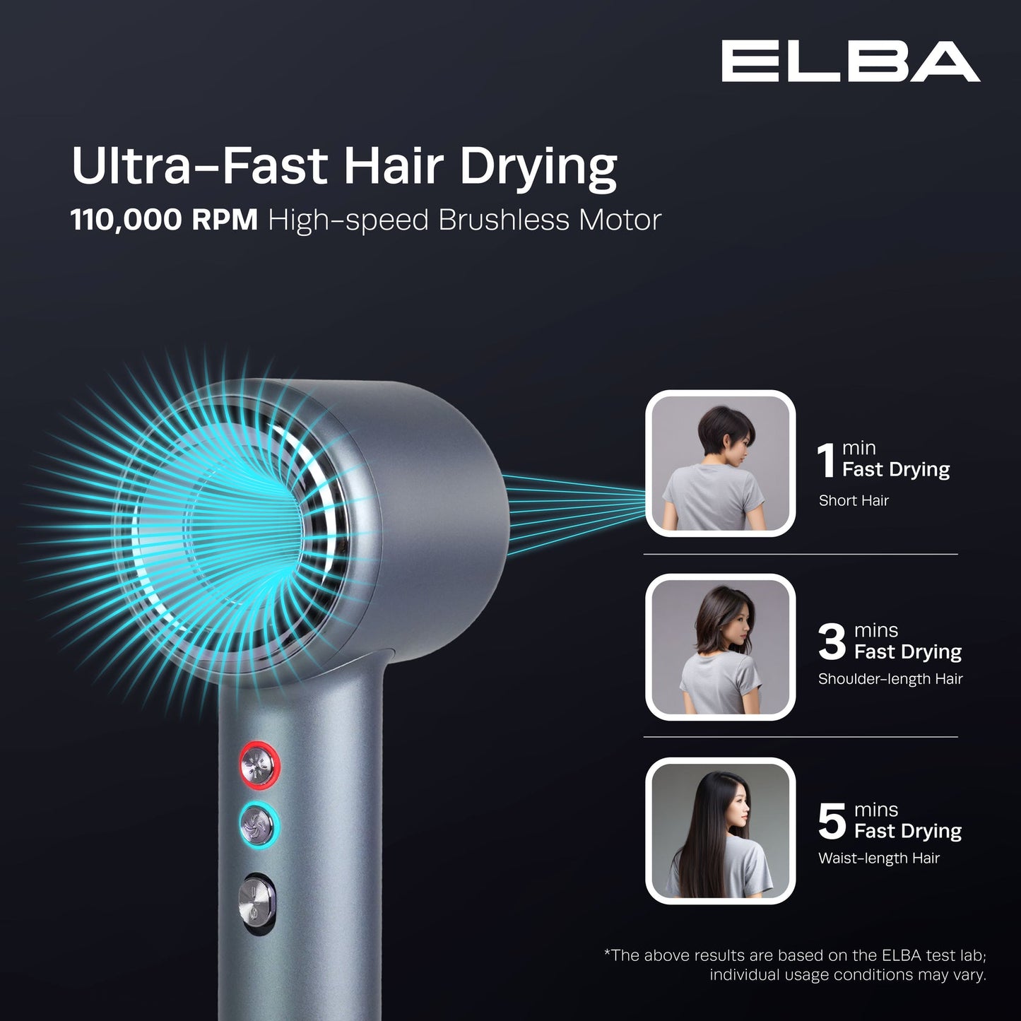 Elba Hair Dryer EHD-Q6663DC (BK)