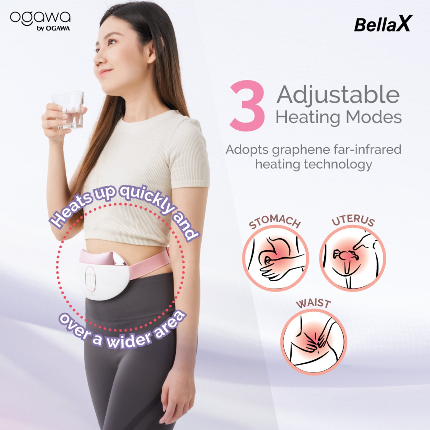 Bellax Slimming & Heating Belt with Vibration (OM 1130) β Rose White