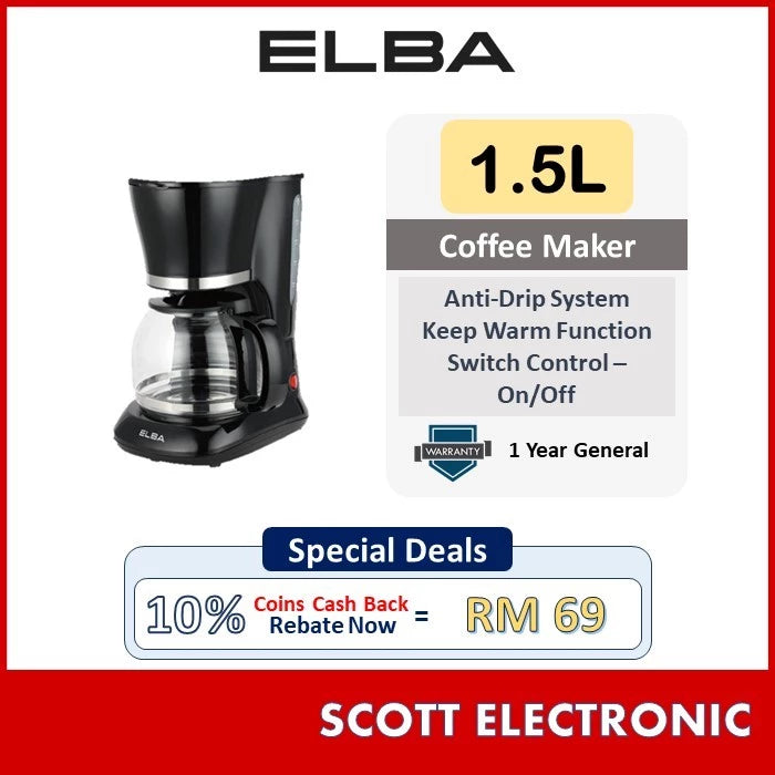 Elba Coffee Maker Ecm-R1583(Bk)