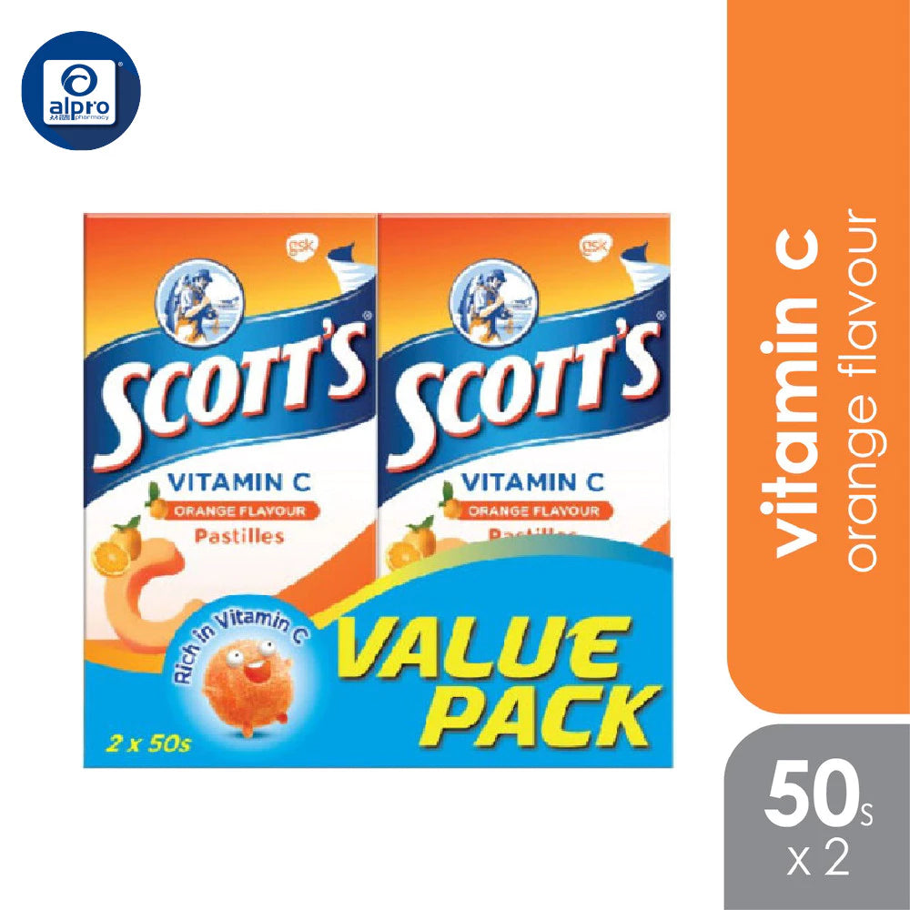Scott’s Vitamin C Pastilles - Orange (100g x 50s x 2)